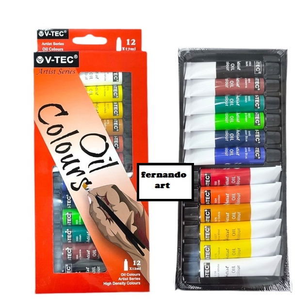 

V-Tec Artist Series 1386 Oil Colours set 12x12ml /Cat Minyak V-tec Set 12x12ml