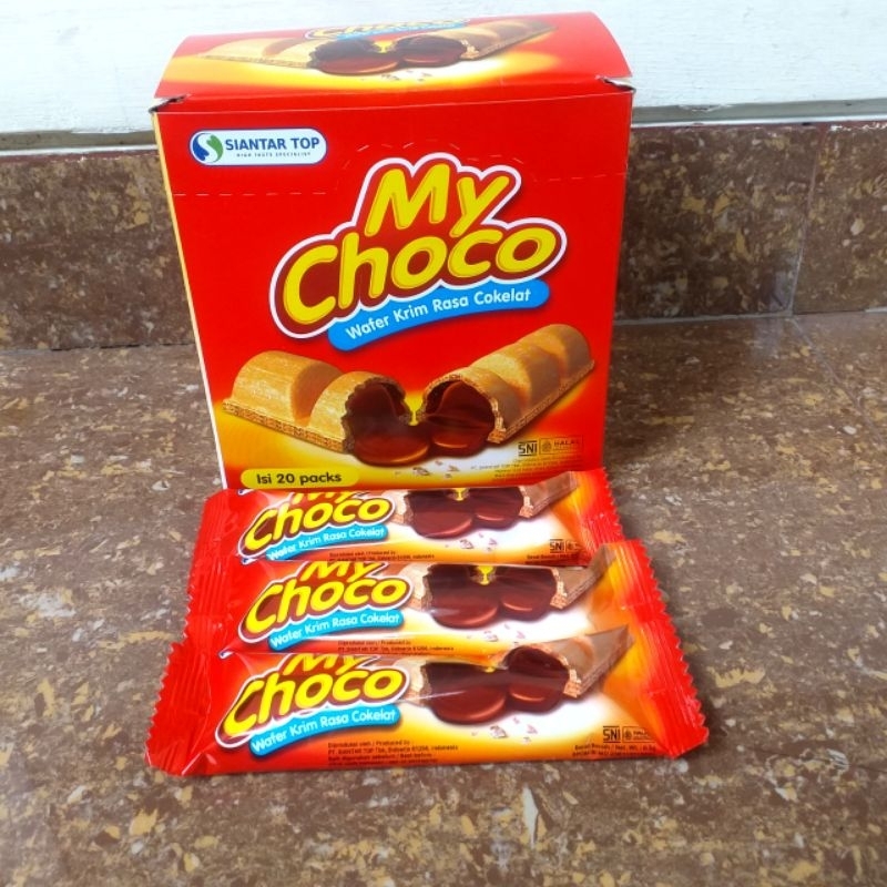 

My Choco Wafer Krim Rasa Cokelat 1 dus isi 20 pcs