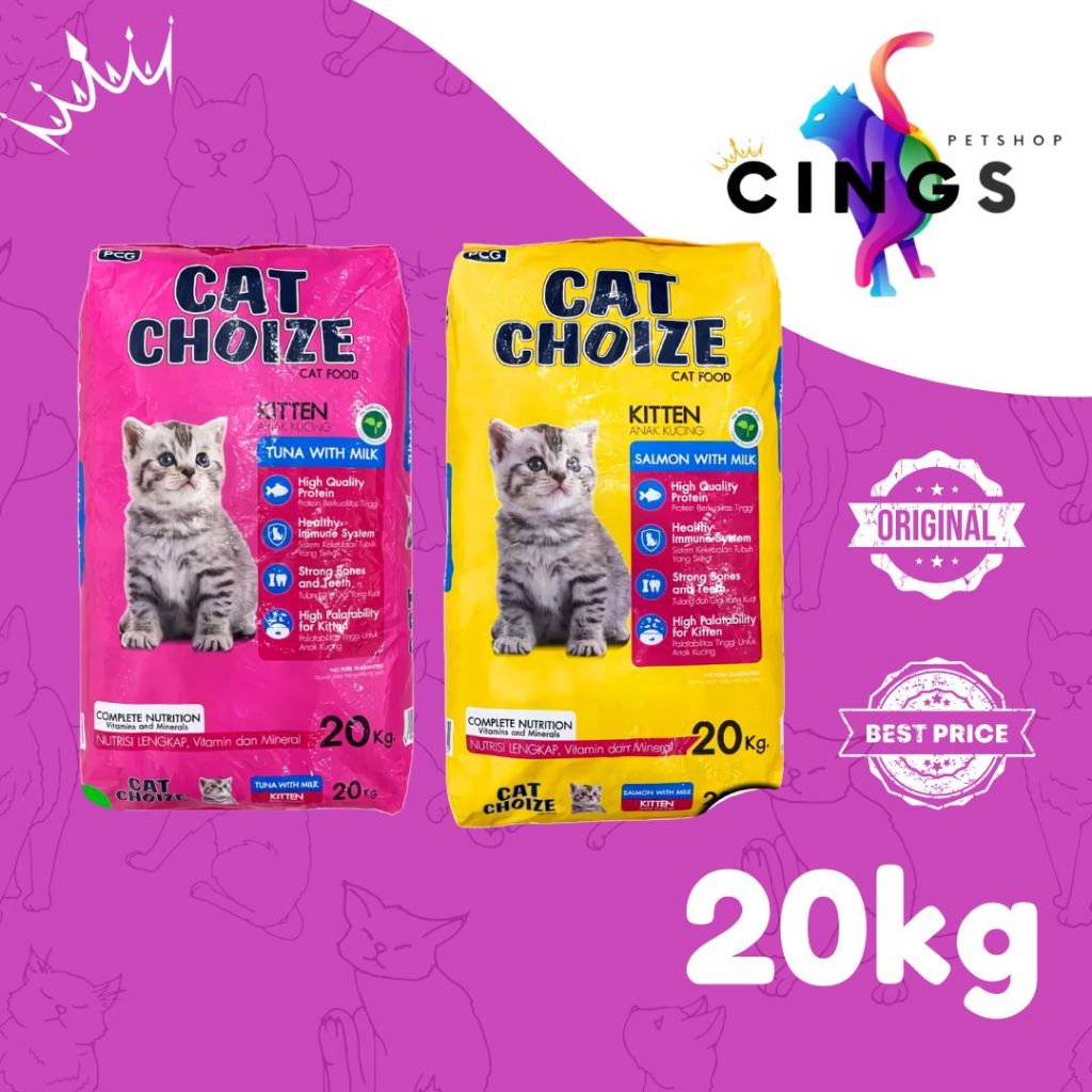 CAT CHOIZE KITTEN 20KG tuna & salmon KHUSUS ekspedisi
