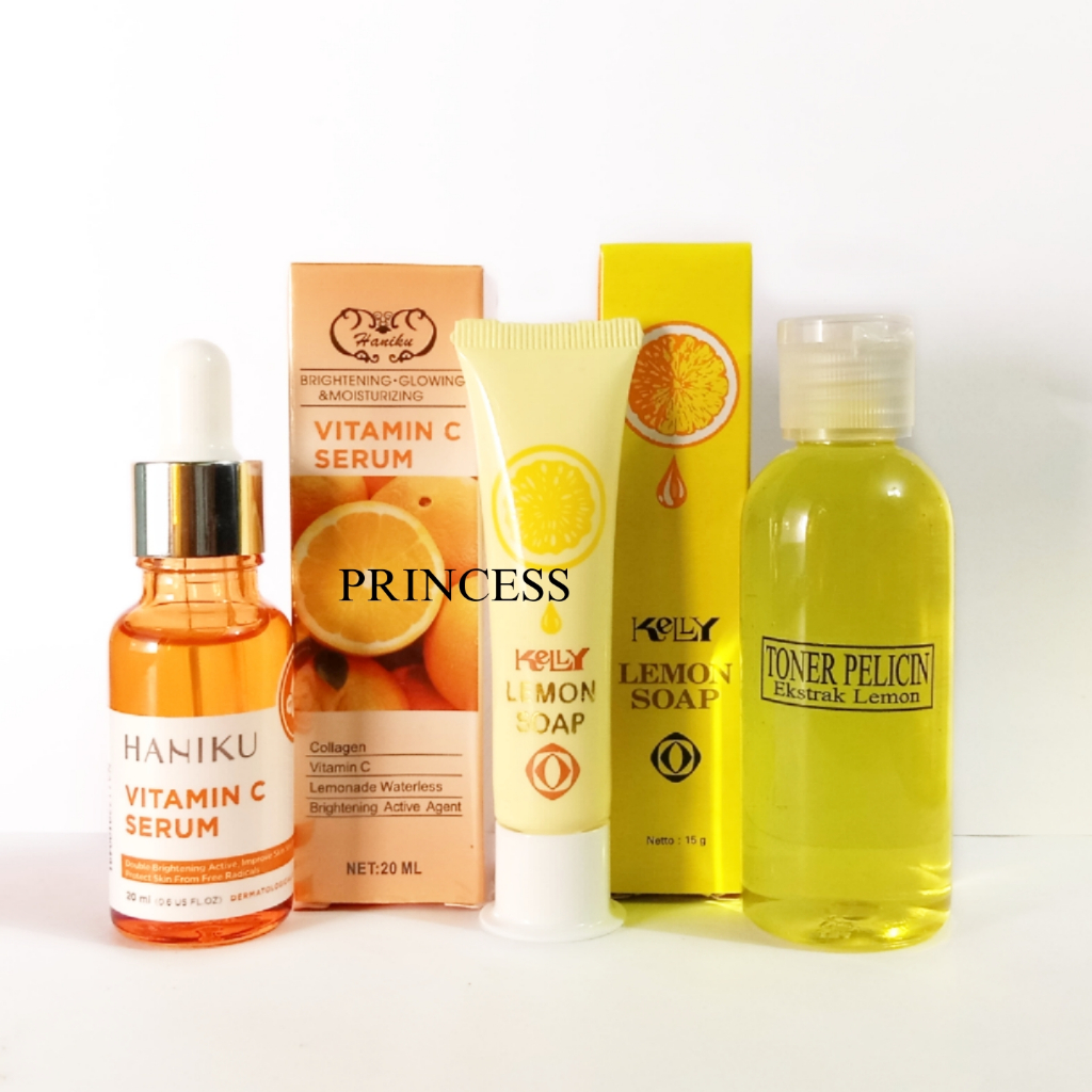 Paket Kelly Lemon Soap - Toner Pelicin - Serum Vitamin C