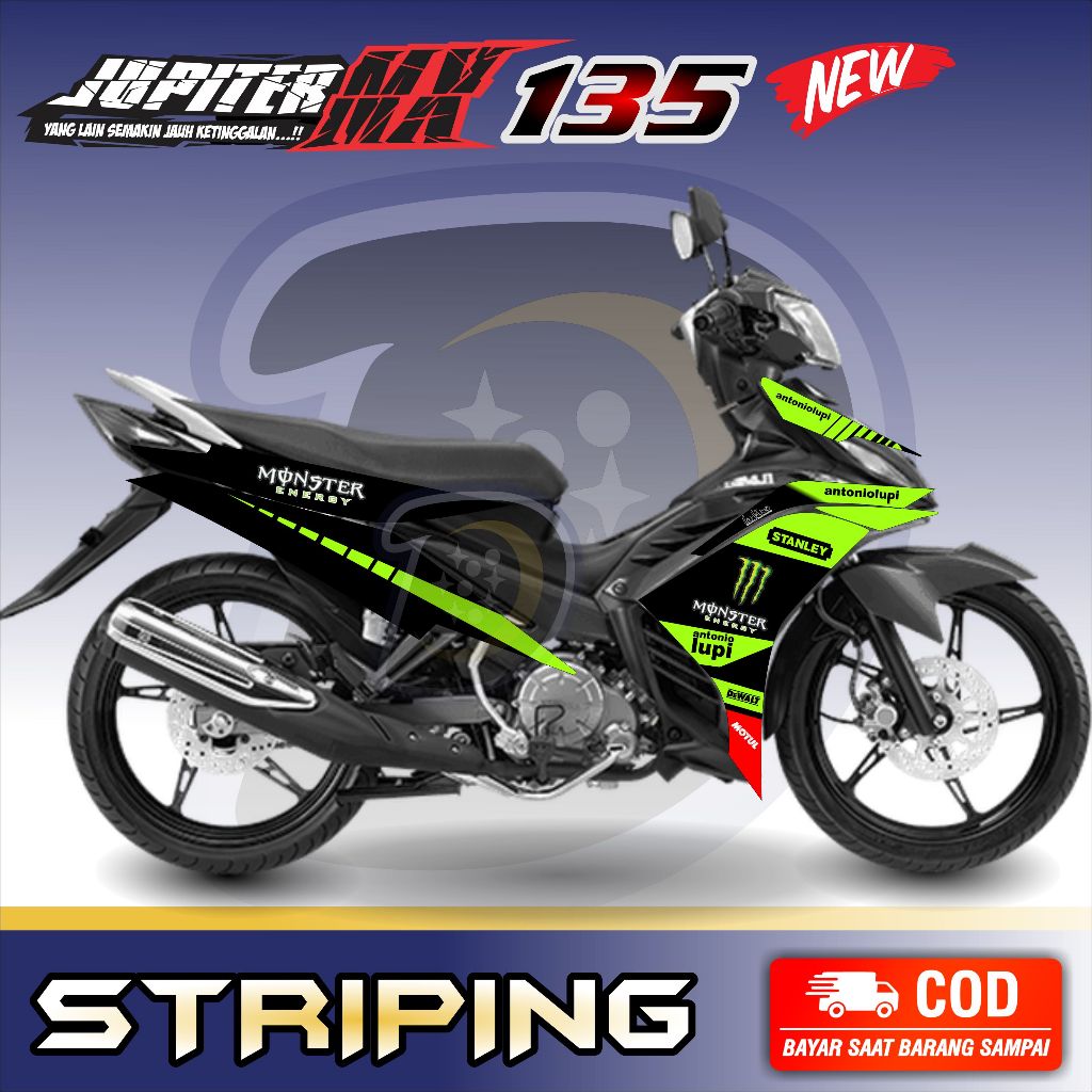 Striping Lis Jupiter Mx 135 New Stiker Motor Jupiter Mx 135 New Tech 3