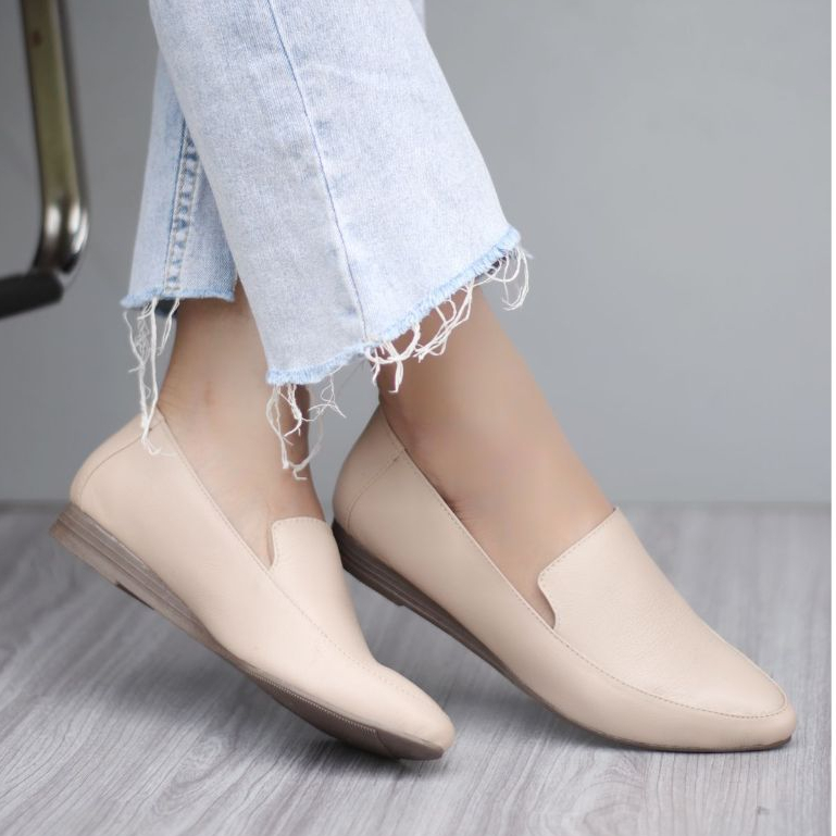 GRNDBL ANDERSON Sepatu Formal Casual Slop Selop Slip On Kerja Papirut Kulit Asli Garut Cewek / Cewe