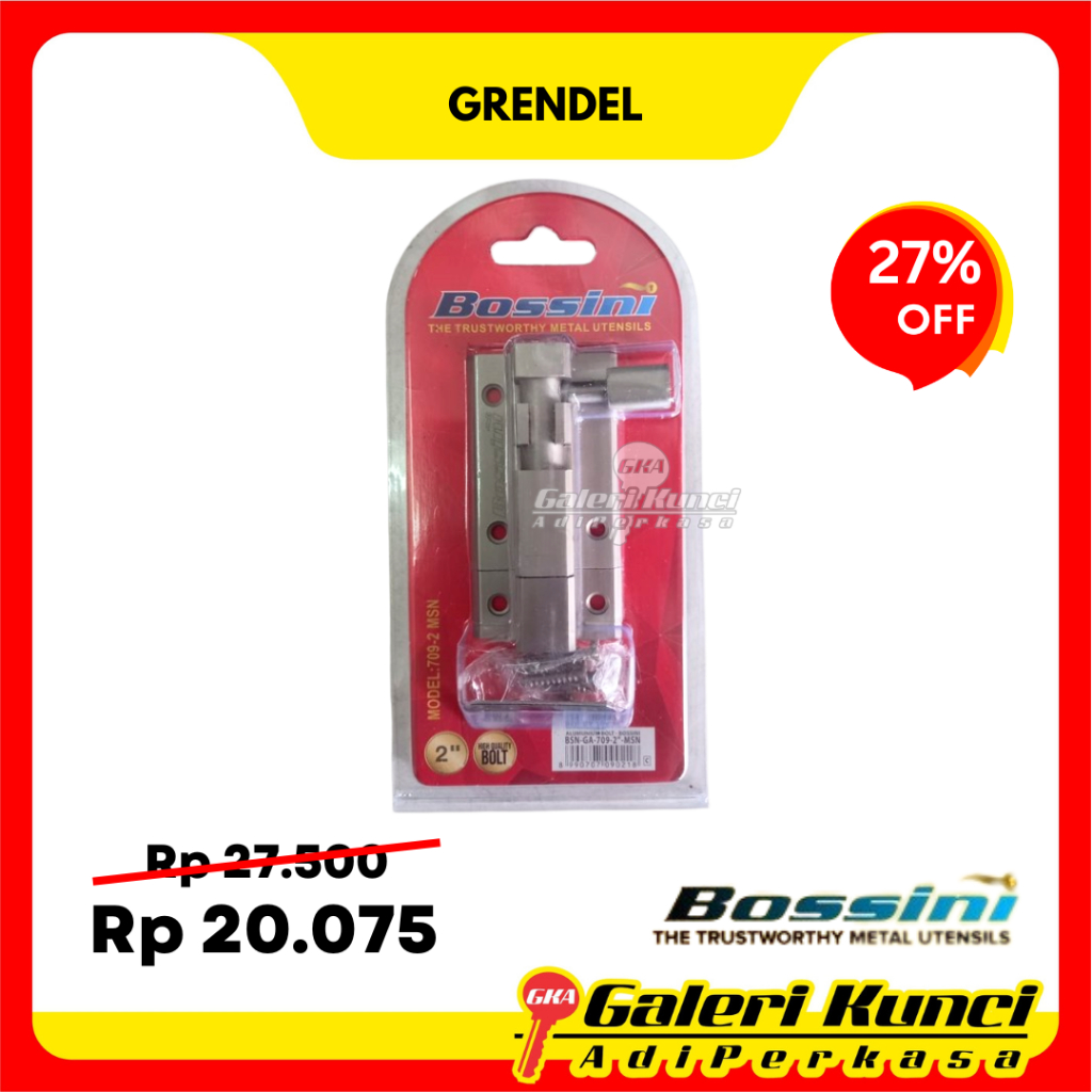 Grendel Bossini BSN 709 2 inch msn door bolt slot grendel jendela