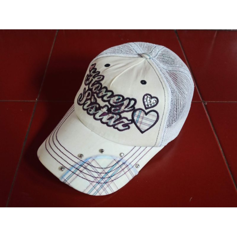 topi cewek trucker jaring  branded majah flavah honey sistaz original
