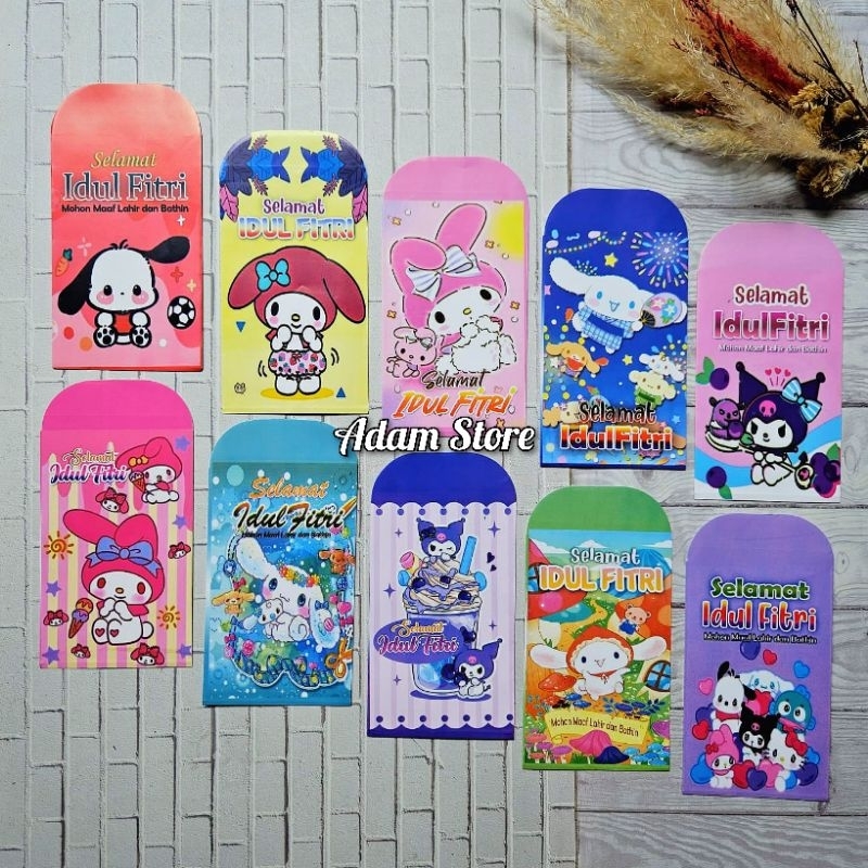 

Amplop lebaran angpau lebaran melody Sanrio cinnamorol isi 100 lembar mix 10 gambar