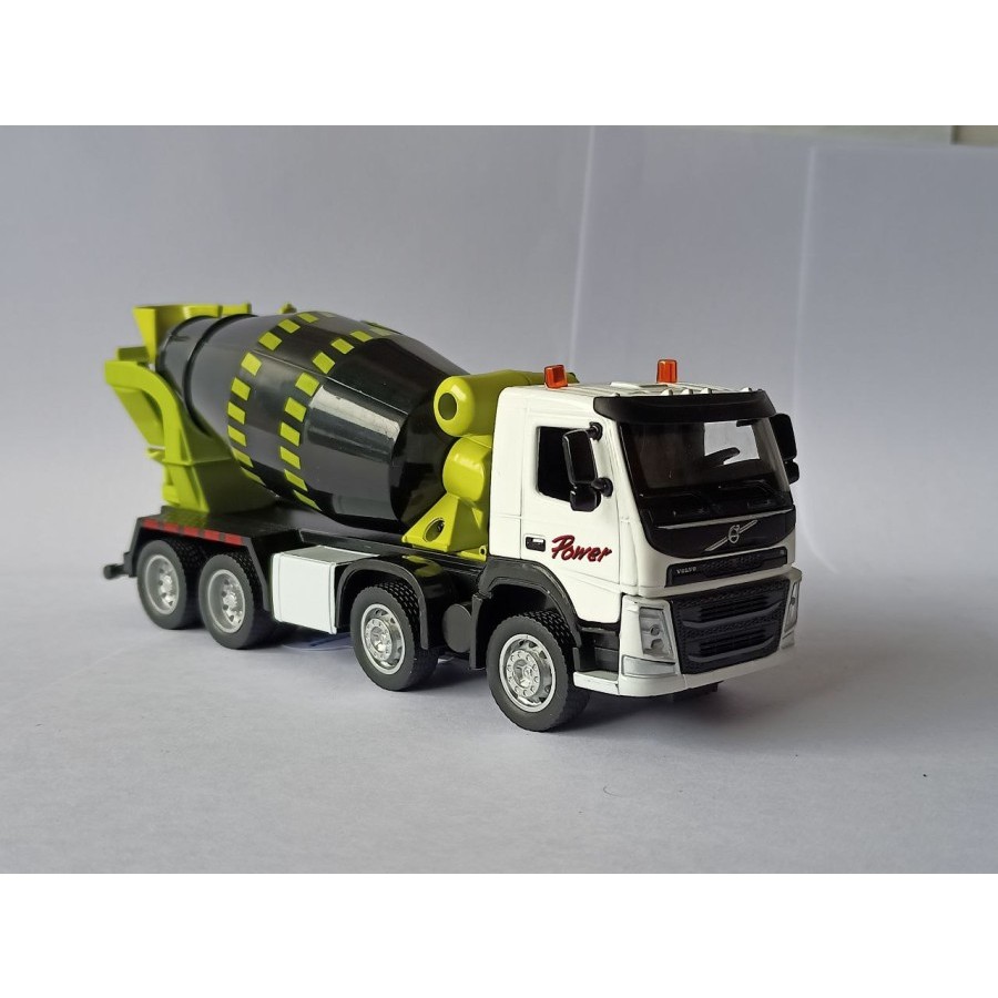 Diecast Truk molen Volvo Cement Mixer Truck MSZ 1:50 silver mobil mainan anak koleksi Diecast truk p