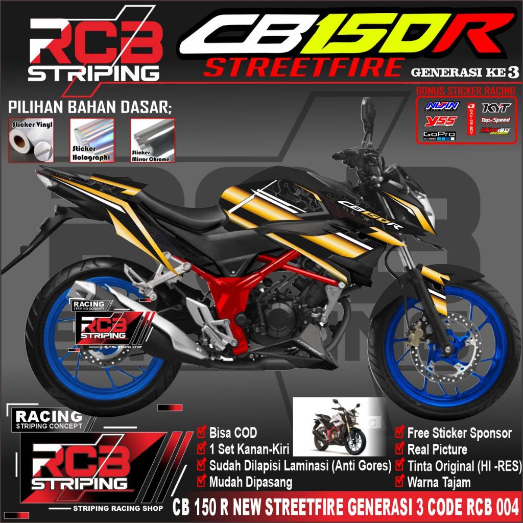 STRIPING/STIKER CB 150R NEW V3 - STRIPING CB 150R NEW STREETFIRE RCB 004