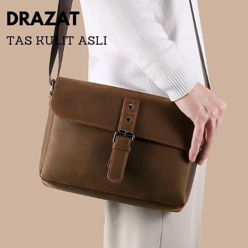 Tas Selempang Pria Kulit Asli - Tas Kulit Pria Selempang - Tas Kulit