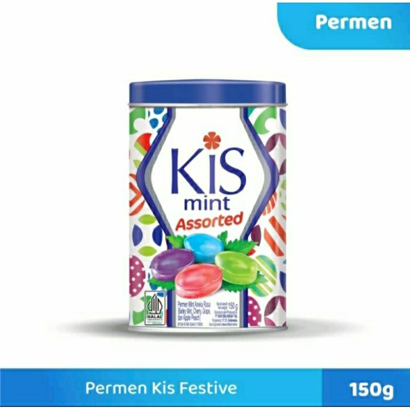 Kiss Permen Mint Assorted Kaleng 150gr