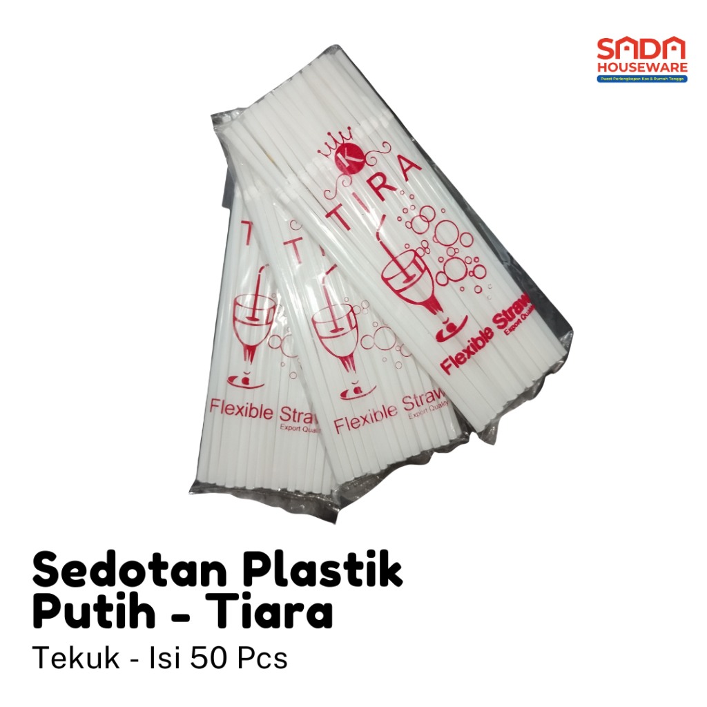 Sedotan Plastik Fleksibel / sedotan plastik tekuk / sedotan putih tekuk / sedotan es / sedotan tekuk