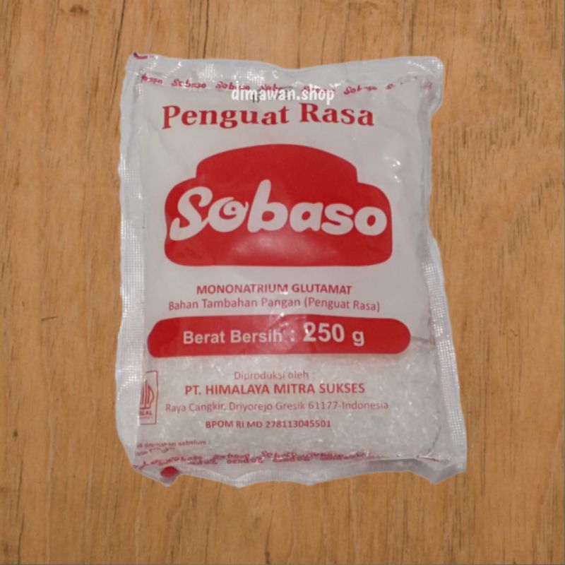 

Micin moto sobaso penyedap rasa masakan kemasan 250 gram