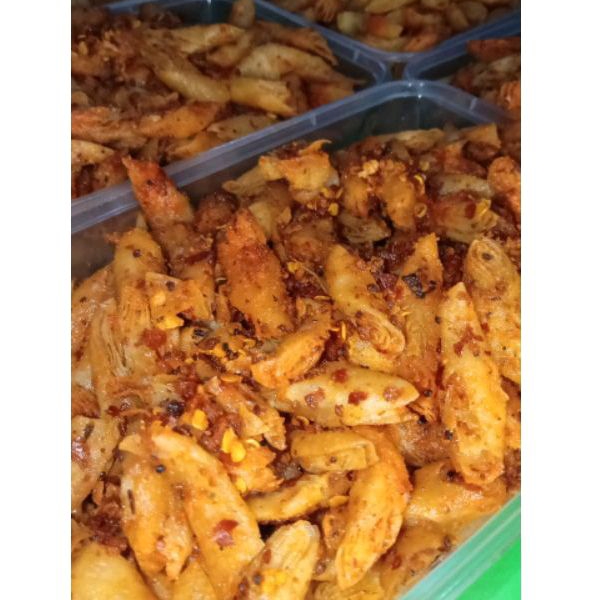 

Lumpia goreng pedas daun jeruk asin gurih manis berat 250grm harga ekonomis