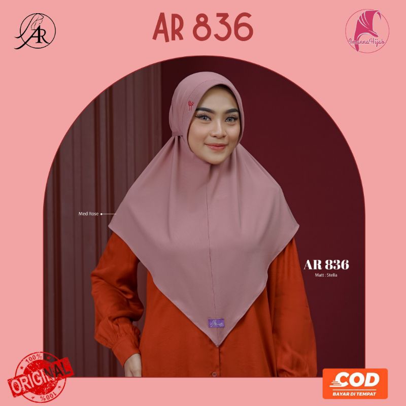 TERBARU ✓ Jilbab instan Tali || Hijab bergo instan polos Variasi tali belakang AR 836 ORI by HIJAB A