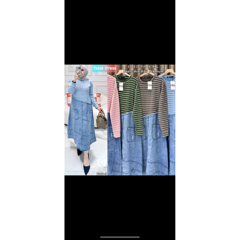 midi dress Zara jeans mix kaos viral