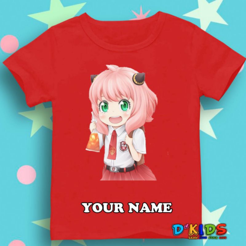 Kaos Atasan Anak Perempuan Spx-Family- Tshirt Baju Anak Gambar Anya Terbaru Free Nama 222