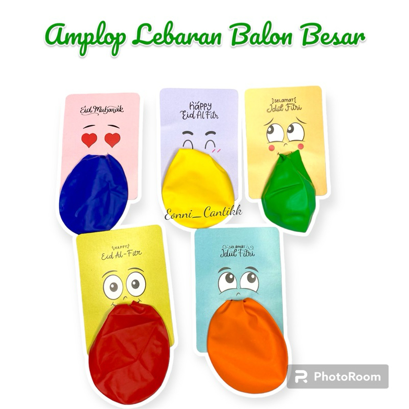 

Amplop lebaran balon lucu besar isi 20 pcs