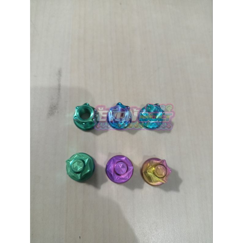 MUR TITANIUM M8 DRAT 12 BOLONG & TUTUP