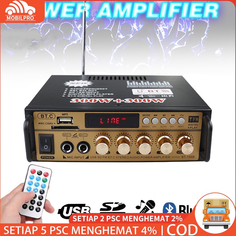 READY STOCK cod power amplifier digital karaoke subwoofer Equializer 6watt power amplifier karaoke ampli karoke