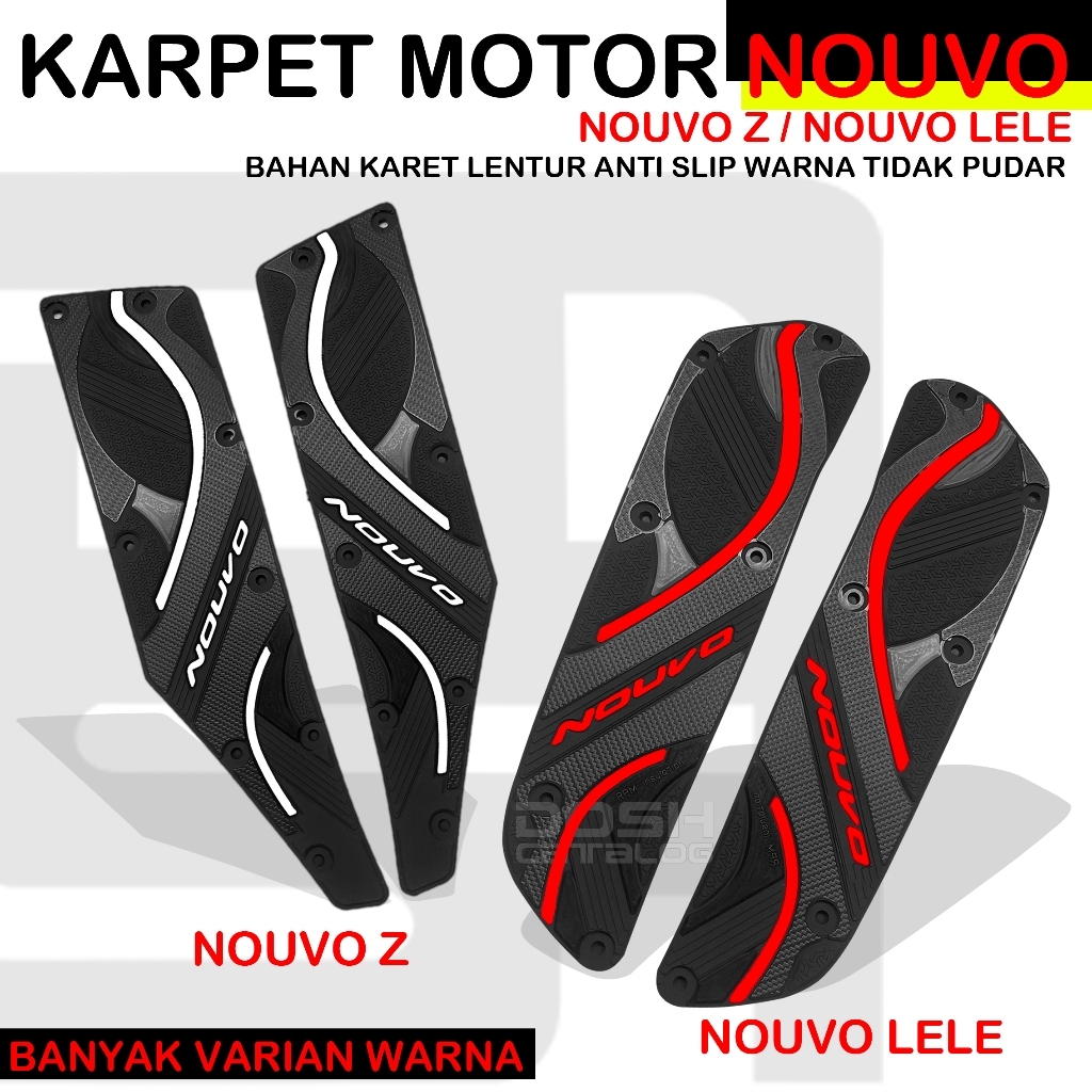 Variasi Motor Nouvo Z Karpet Yamah Nouvo Lele Aksesoris Nouvo Z Bahan Karet Tidak Licin