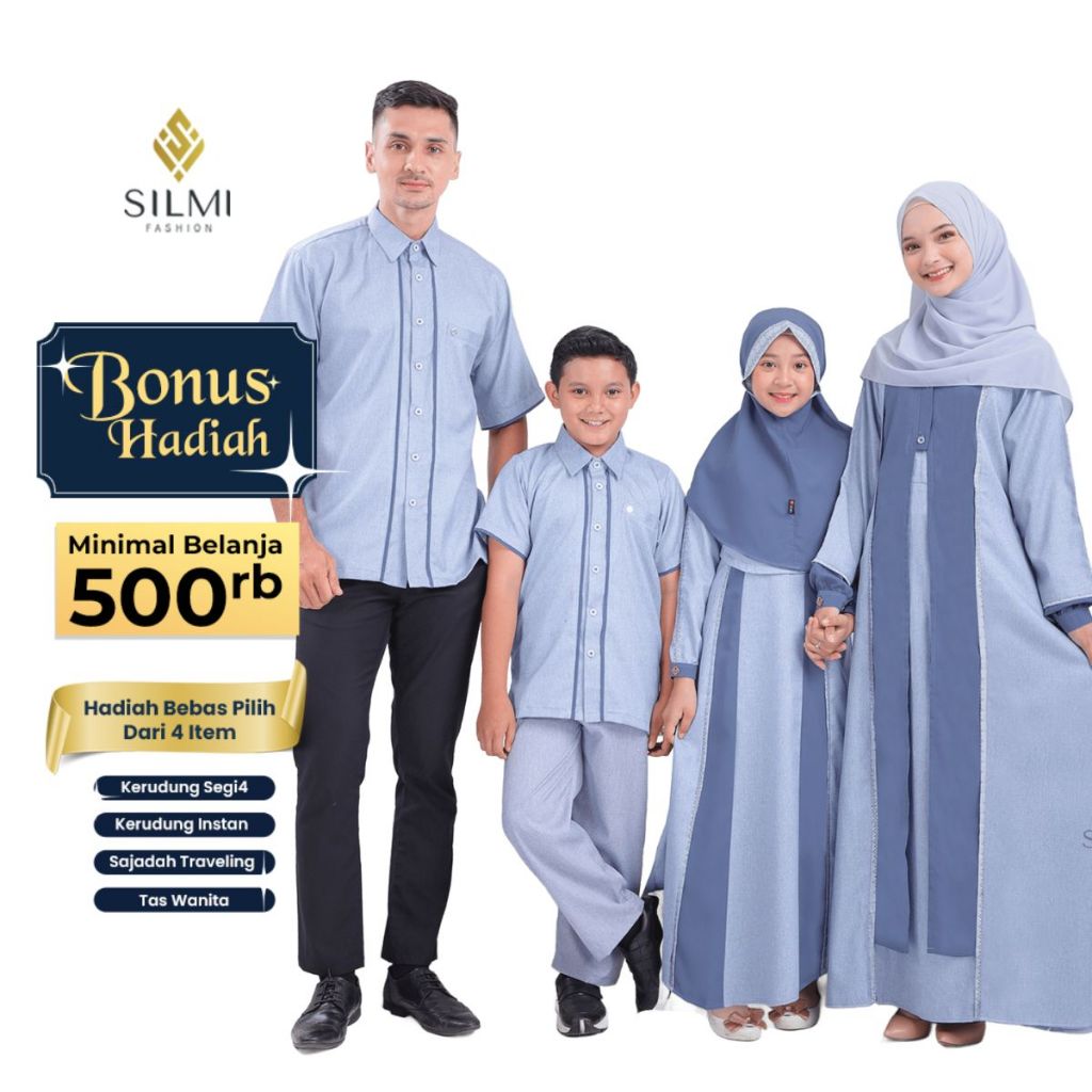 Baju Sarimbit Keluarga Muslim 2024 Gamis Couple Lebaran Kondangan Terbaru Silmi Sabrina Family Shapp