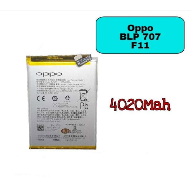 Baterai Original 99% HP OPPO F11 BLP707