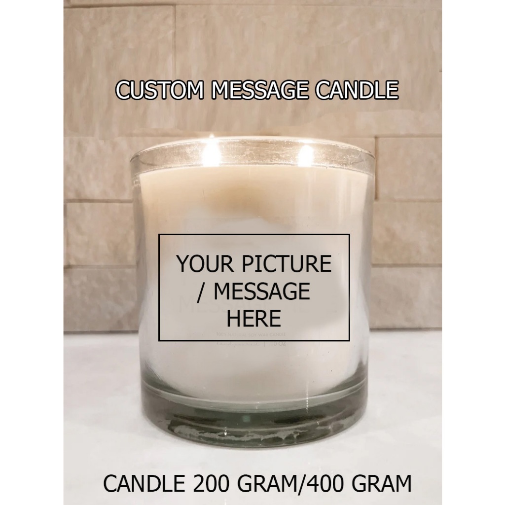 custom photo scented candle, lilin aromaterapi, natural candle