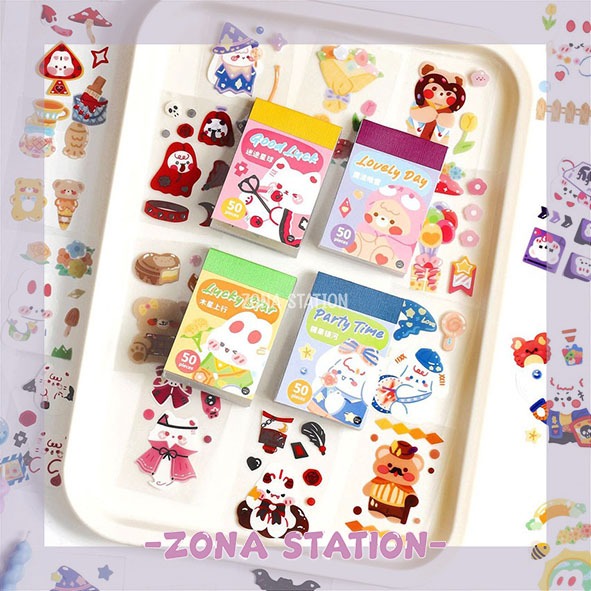 

[ZS] 50 Lembar / Sticker Happy Universe Pet Decorating Journaling Scrapbook