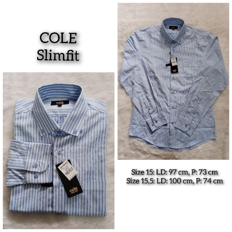 Kemeja Formal Pria COLE Size 15, 15.5, 16.5, 17, 17.5 Slimfit