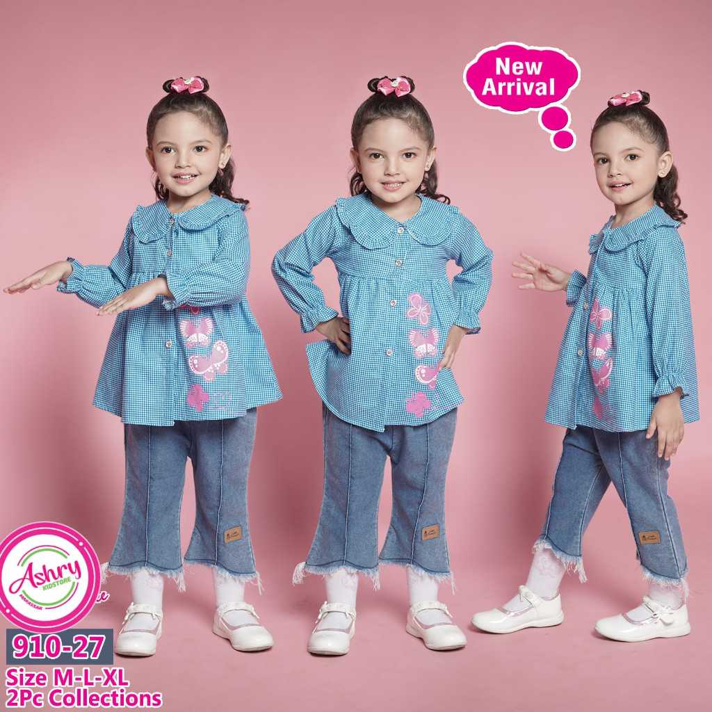 Ashry Kidstore Setelan Jeans Kemeja Bayi LP #910-27