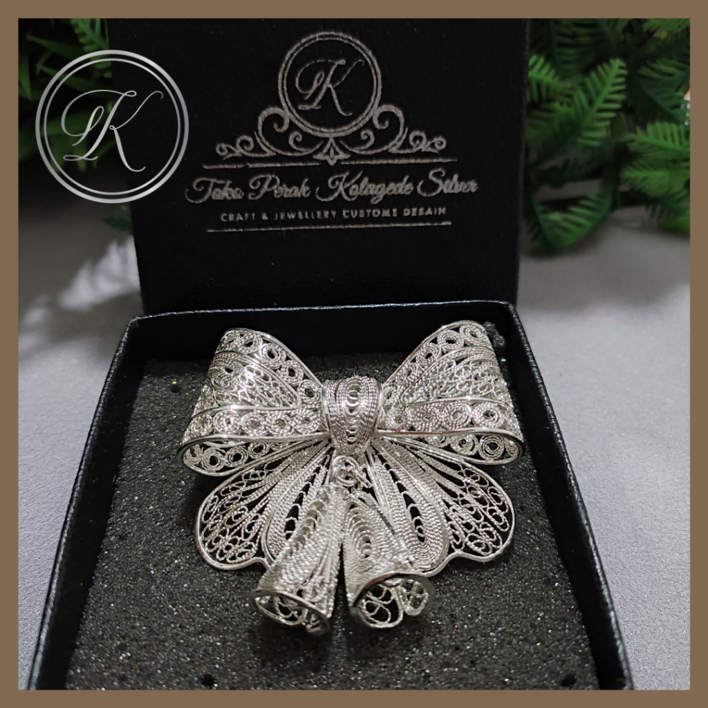 Bros baju mewah hijab premium silver besar