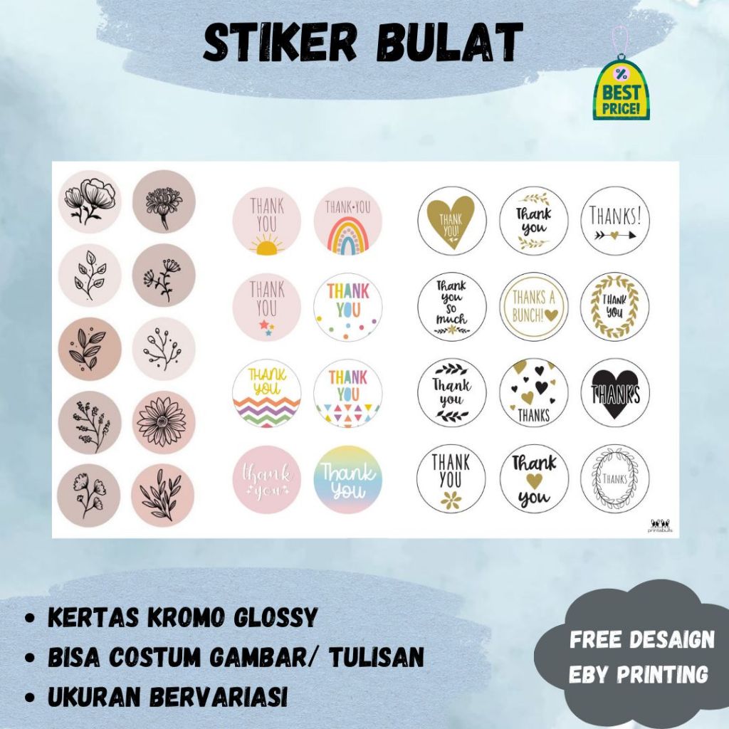 

Cetak Stiker Label Bulat Costum Label Logo Brand 1 Hari Jadi