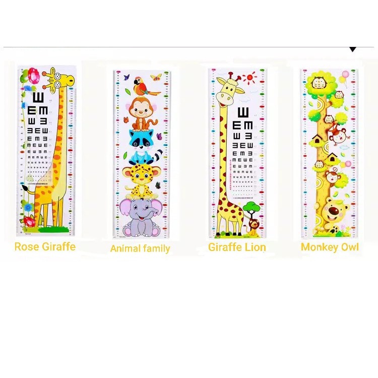 Stiker Pengukur Tinggi Badan Anak / Wall sticker Dekorasi Dinding Pengukur Tinggi Badan Anak Karakte
