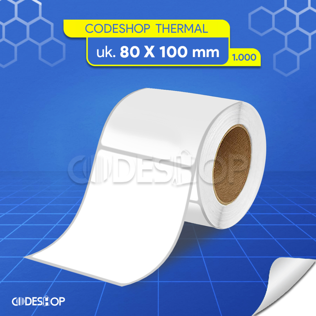 

Codeshop Label Direct Thermal 80 x 100 mm Isi 1000 Pcs Core Besar