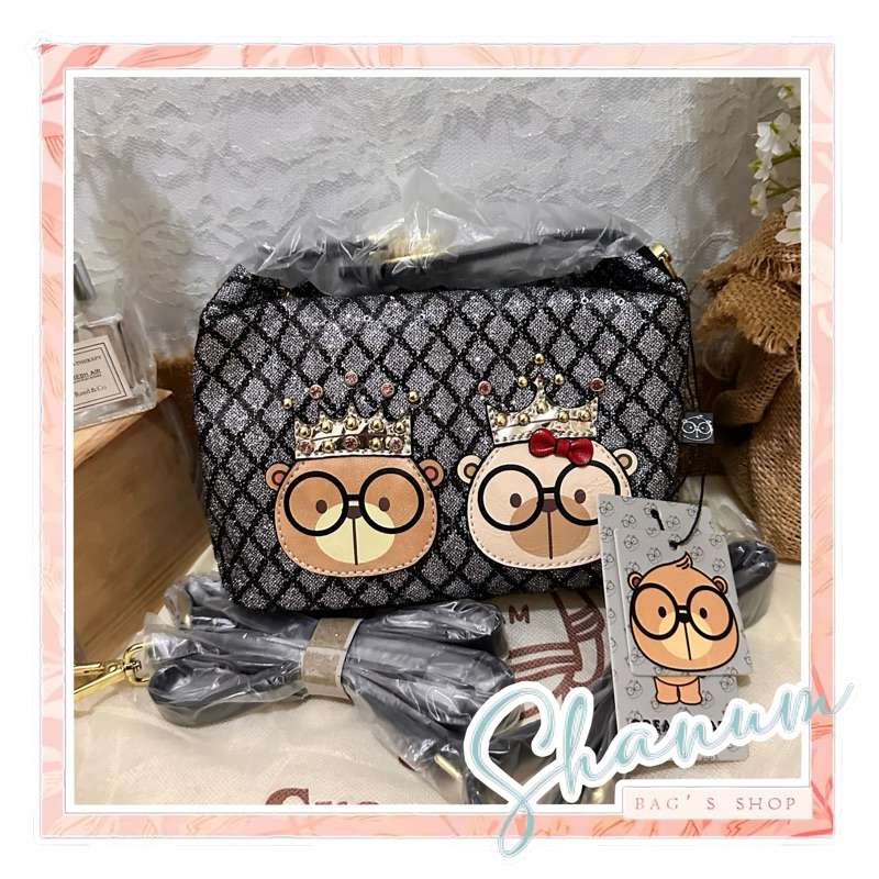 ORIGINAL AUTHENTIC CREAM BEAR ORIGINAL SLINGBAG TAS SELEMPANG TAS CEWEK TAS LUCU