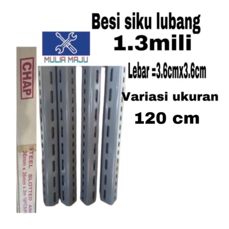 besi siku lubang 1.3mili ukuran 120cm