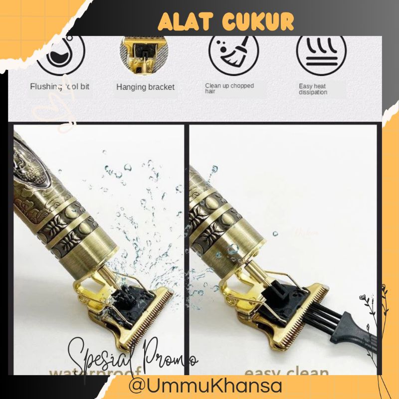 Alat Cukur Rambut Profesional  Hair Clipper Vintage / Alat Cukur Elektrik Mesin Cukur Rambut Cas