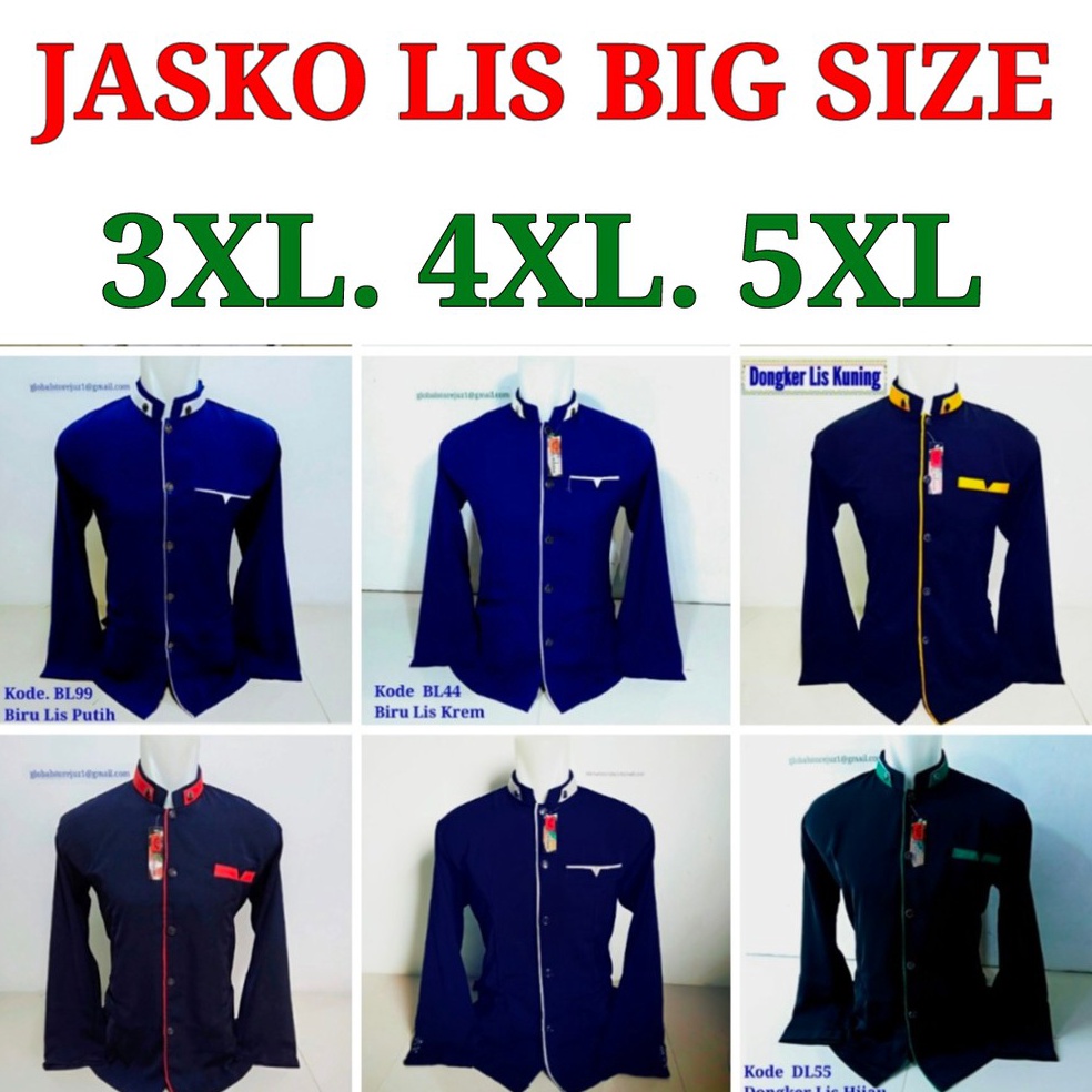 MURAH LEBAY JASKO LIS POLOS BIG SIZE JUMBO  JAS JUMBO  KOKO JUMBO  BUSANA MUSLIM PRIA  KOKO MODEL TE