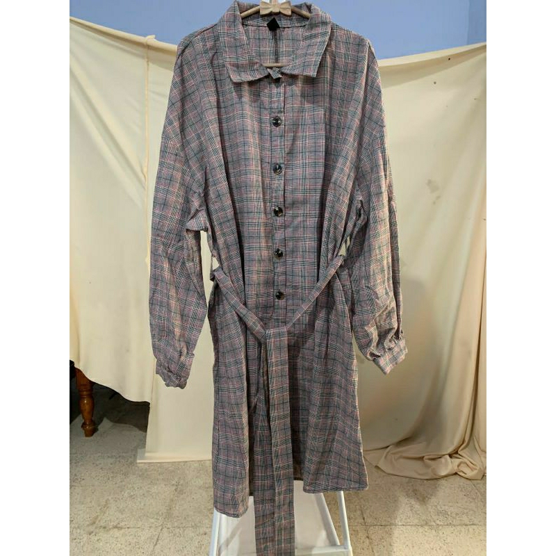 preloved SHEIN belted shirt midi dress