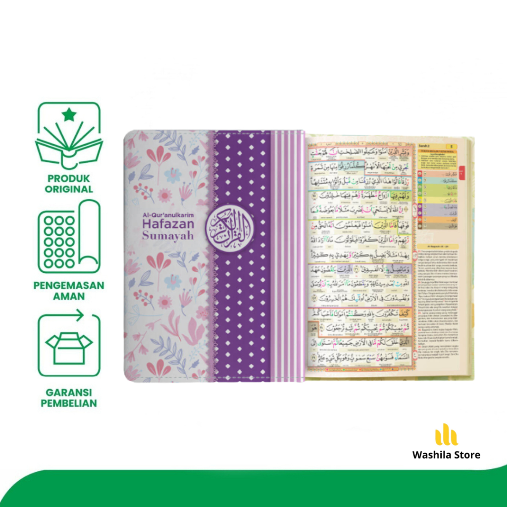 Al Quran Hafazan 8 SUMAYAH A5 Hafalan 8 Blok Muslimah Wanita ALQOSBAH Cover JAKET KAIN Ukuran Sedang