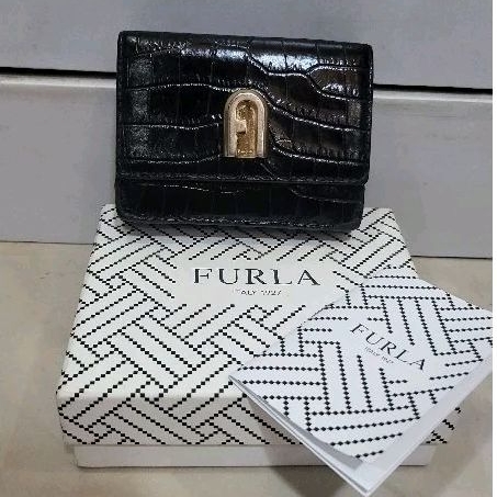 Furla black mini wallet
