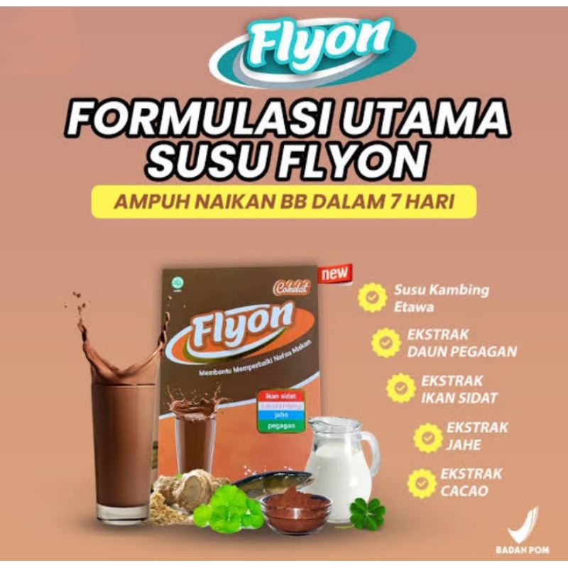 

Susu Flyon Coklat Original - Flyon Susu Coklat Penggemuk Penambah Berat Badan Dan Nafsu Makan