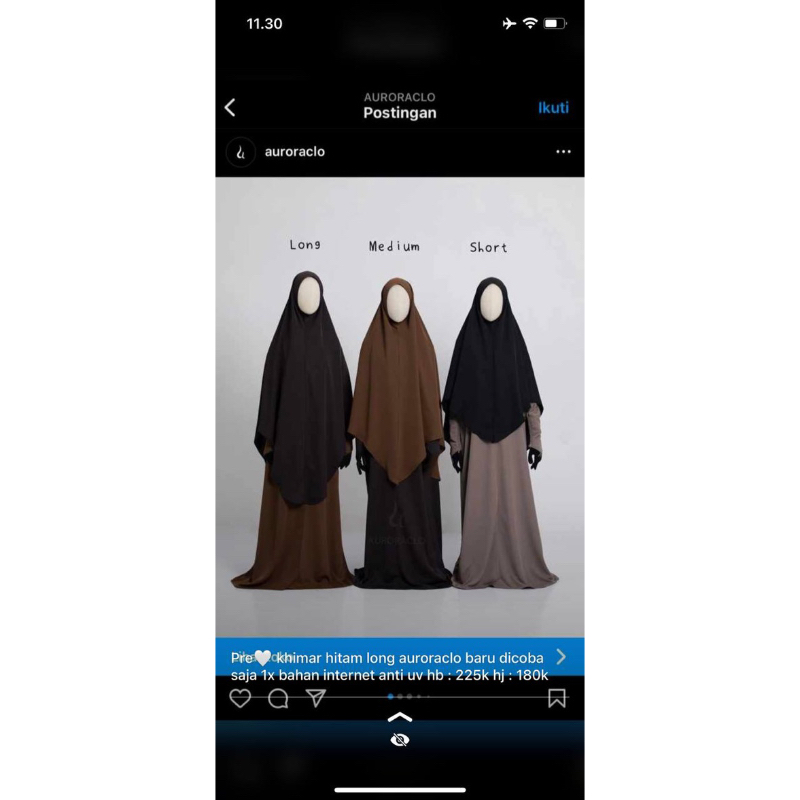 preloved long khimar auroraclo