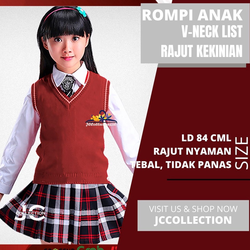 Harga Sahabat  Vest Rompi Rajut Anak Perempuan List Korea Nathania  JCCollections