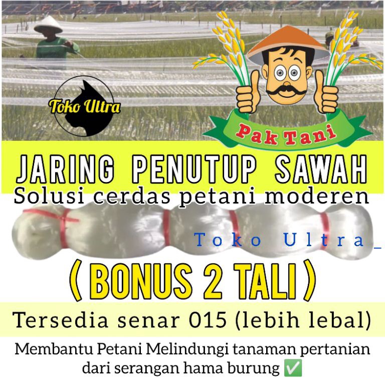 JARING PENUTUP PADI  JARING BURUNG SAWAH  JARING PIPIT  JARING EMPRIT  JARING PADI  JARING SAWAH PET
