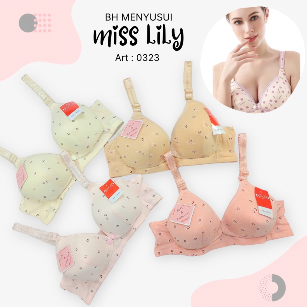 BAYAR DITEMPAT  BH Menyusui MISSLILY Kancing Depan Motif  Bra Menyusui Tanpa Kawat  BH Busui  Prakti