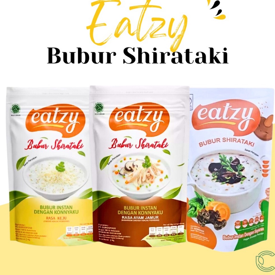 

TERMURAH EATZY BUBUR SHIRATAKI RENDAH KALORI AYAM JAMUR KEJU 5GR MAKANAN DIET SEHAT