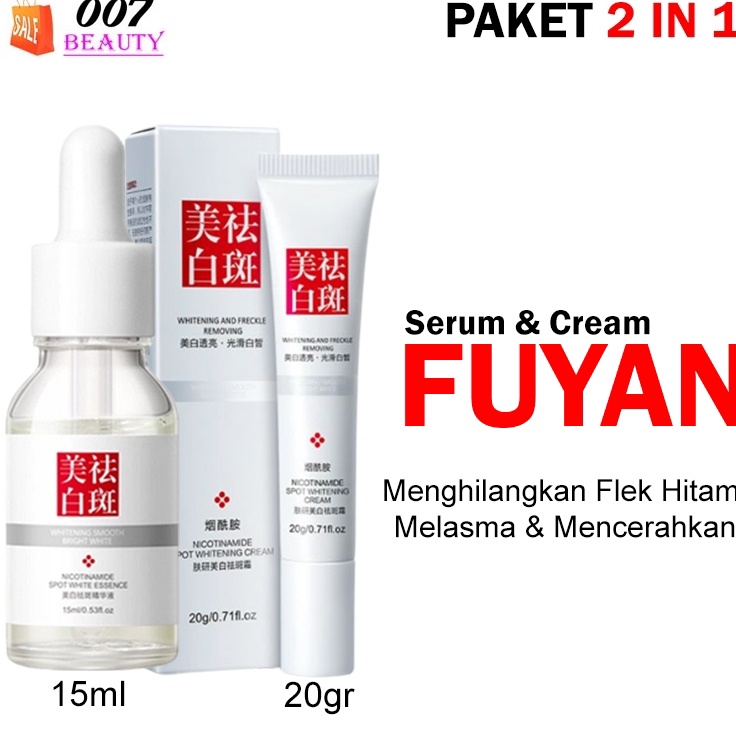 Serbu Voucher  PAKET 2 PCS FUYAN Cream Anti Freckle  FUYAN Serum Whitening Mencerahkan Wajah