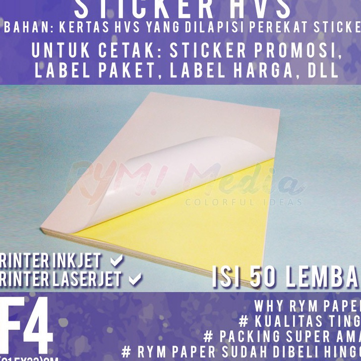 

STAR Sticker HVS F4 isi 5 lembar Kertas Stiker Doff Matte Folio