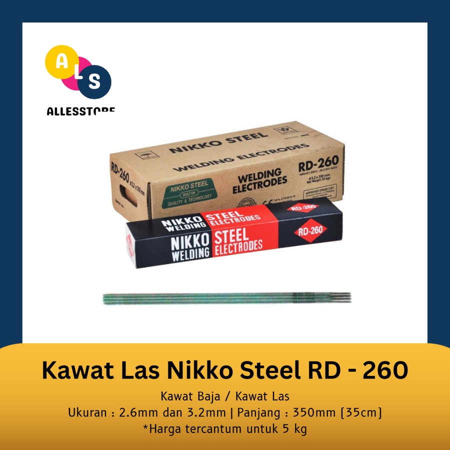 Kawat Las Listrik/ Kawat Las Nikko Steel RD 260/ Welding Electrodes