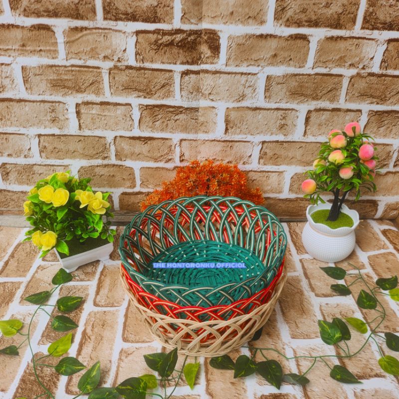 Keranjang buah kiring Rotan ukuran Jumbo L bulat